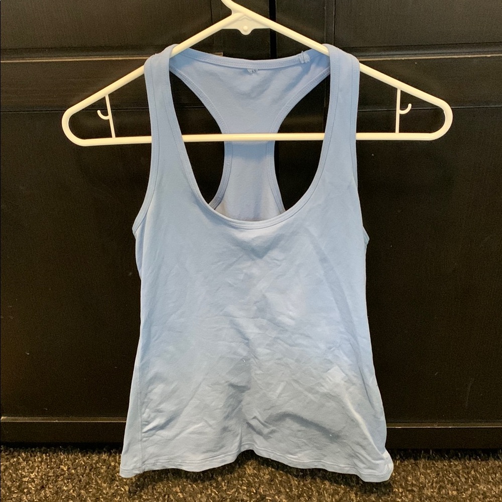 Lululemon Athletica Blue Backless Sleeveless Tank Top